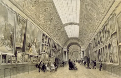 Blick auf die Große Galerie im Louvre, ca. 1850-70
